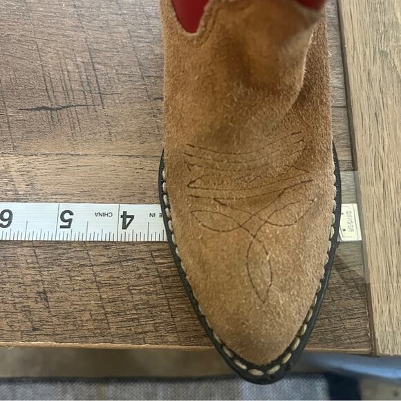 Old West Leather Cowgirl Boots Red Brown Toddler Size 100 Rodeo Western Country - Picture 13 of 13